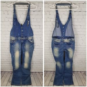 GOURD JEANS | halter stretch bib overals